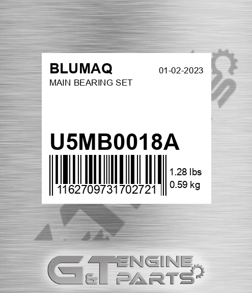 U5MB0018A Main Bearing Set