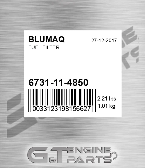 6731-11-4850 Fuel Filter for BLUMAQ