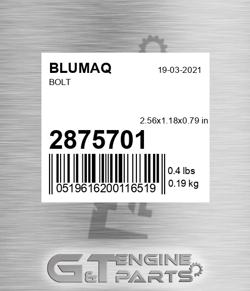 287-5701 Bolt