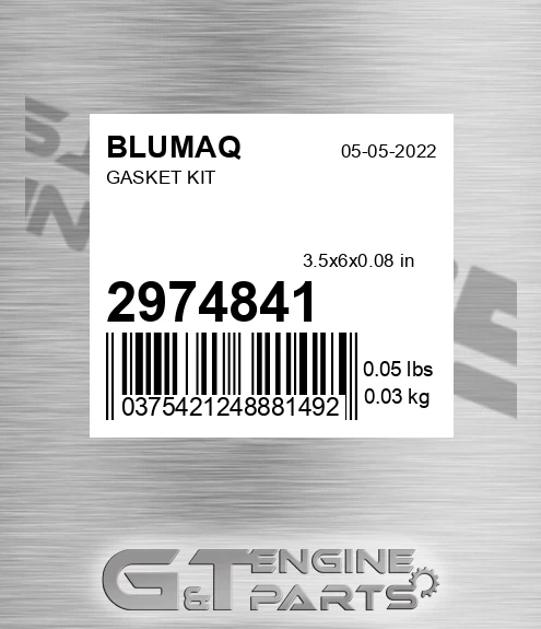 297-4841 Gasket Kit for BLUMAQ