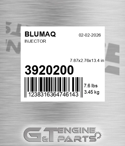 392-0200 Injector for BLUMAQ