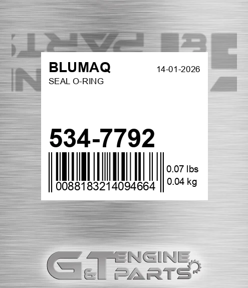 534-7792 Seal O-ring for BLUMAQ