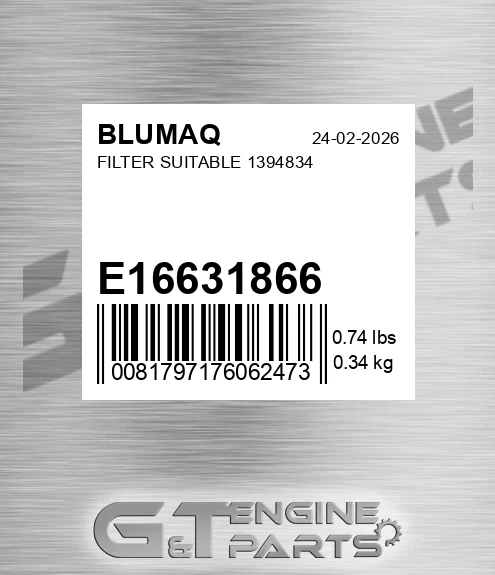 E16631866 Filter Suitable 1394834