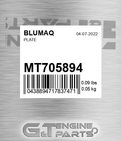 MT705894 Plate for BLUMAQ