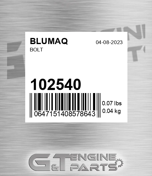 102.540 Bolt for BLUMAQ