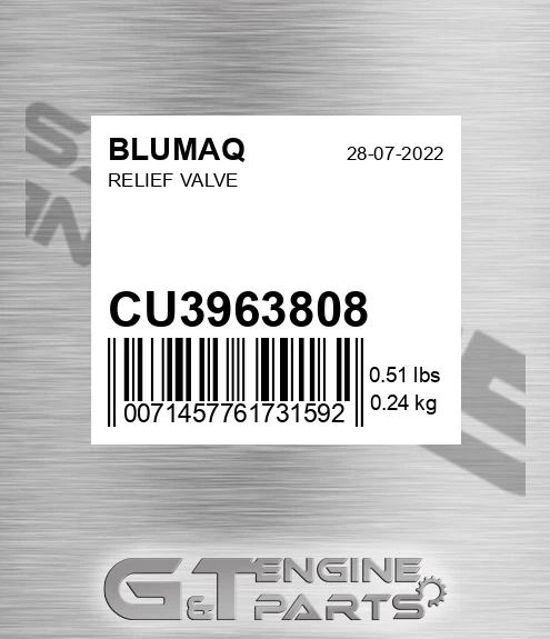 CU3963808 BLUMAQ Relief Valve