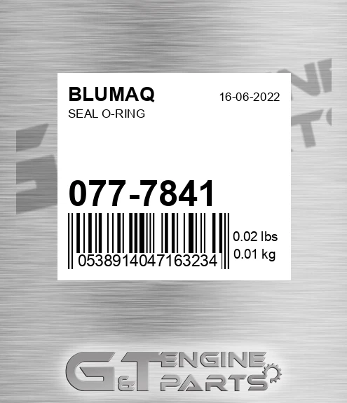 077-7841 Seal O-ring for BLUMAQ