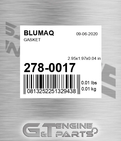 278-0017 Gasket for BLUMAQ