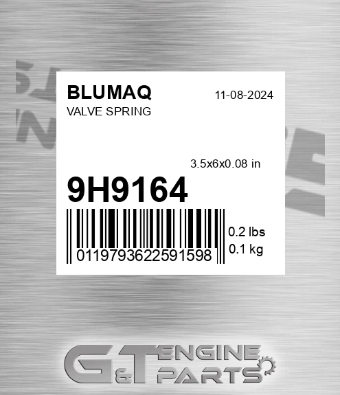 9H-9164 Valve Spring for BLUMAQ
