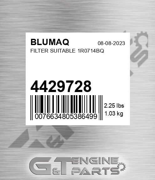 4429728 Filter Suitable 1r0714bq for BLUMAQ