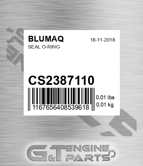 CS238-7110 Seal O-ring for BLUMAQ