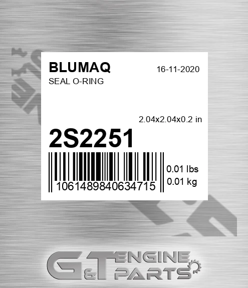 2S-2251 Seal O-ring for BLUMAQ