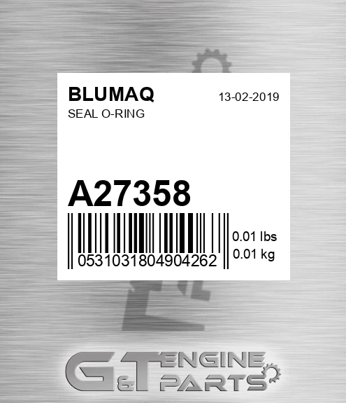 A27358 Seal O-ring