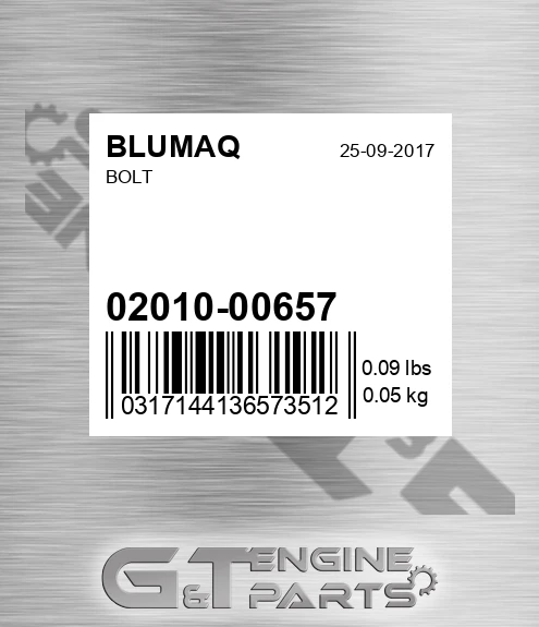 02010-00657 Bolt for BLUMAQ