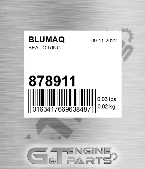 878911 Seal O-ring for BLUMAQ