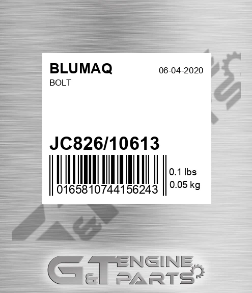 JC826/10613 Bolt for BLUMAQ