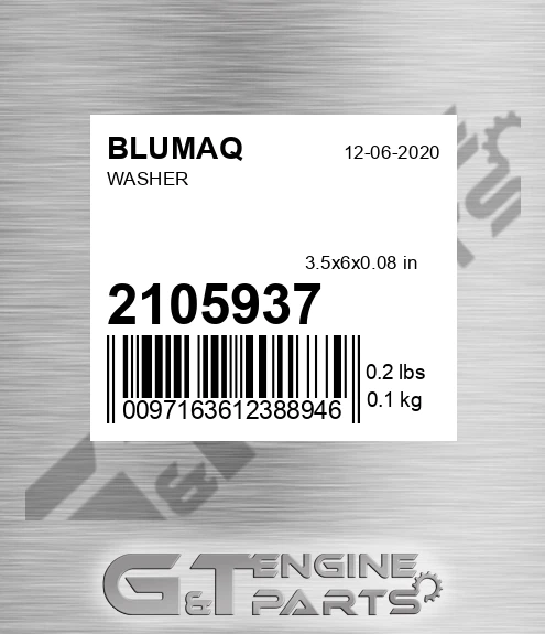 210-5937 Washer for BLUMAQ