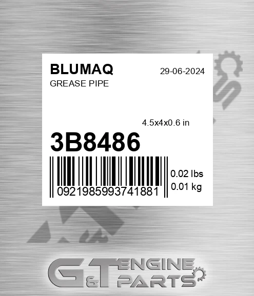 3B-8486 Grease Pipe for BLUMAQ