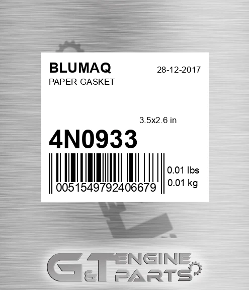 4N-0933 Paper Gasket for BLUMAQ