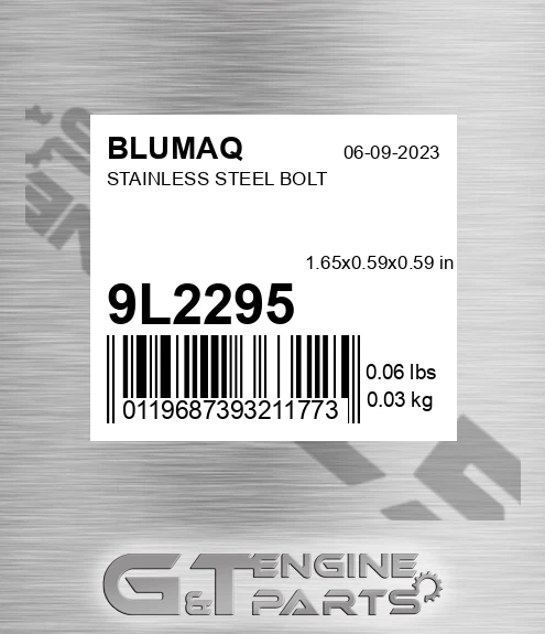 9L-2295 Stainless Steel Bolt for BLUMAQ
