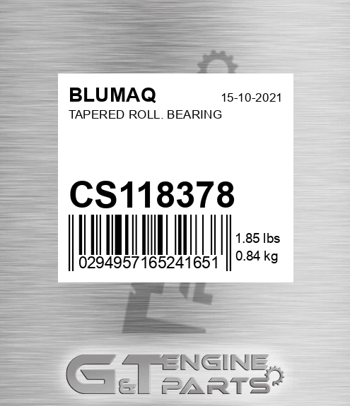 CS118378 Tapered Roll. Bearing