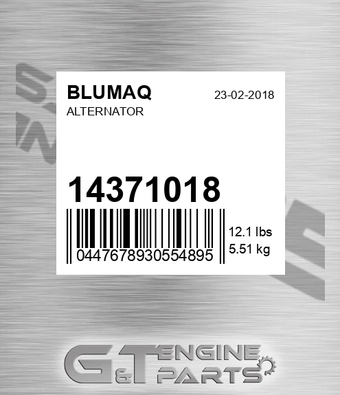 14371018 Alternator for BLUMAQ