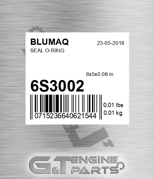 6S-3002 Seal O-ring for BLUMAQ
