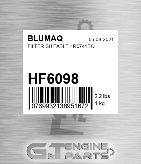 HF6098 BLUMAQ Filter Suitable 1r0741bq
