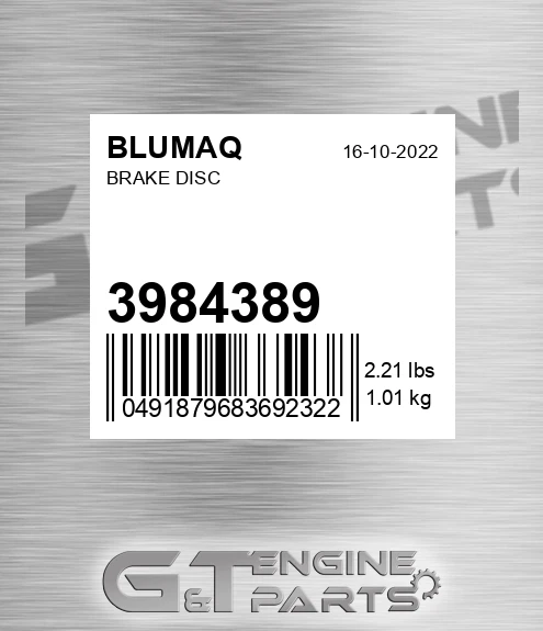 3984389 Brake Disc for BLUMAQ