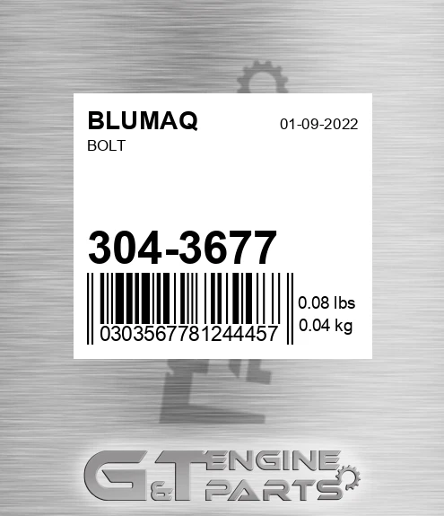 304-3677 Bolt for BLUMAQ