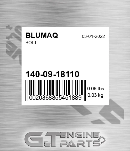 140-09-18110 Bolt for BLUMAQ