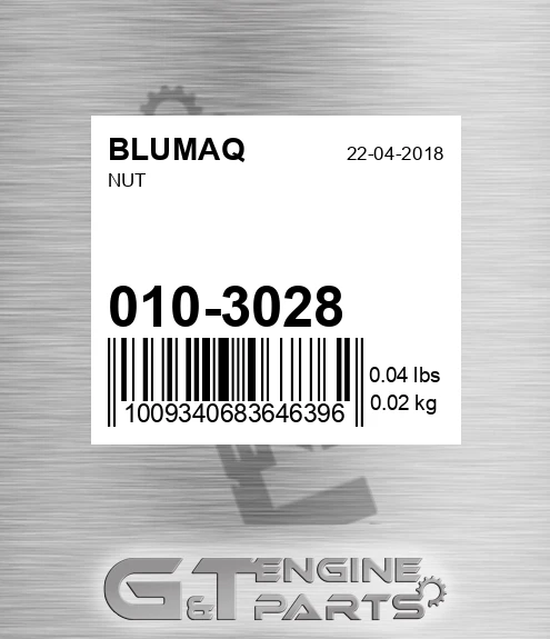 010-3028 Nut for BLUMAQ