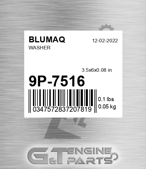 9P-7516 Washer for BLUMAQ