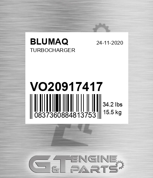 VO20917417 Turbocharger for BLUMAQ