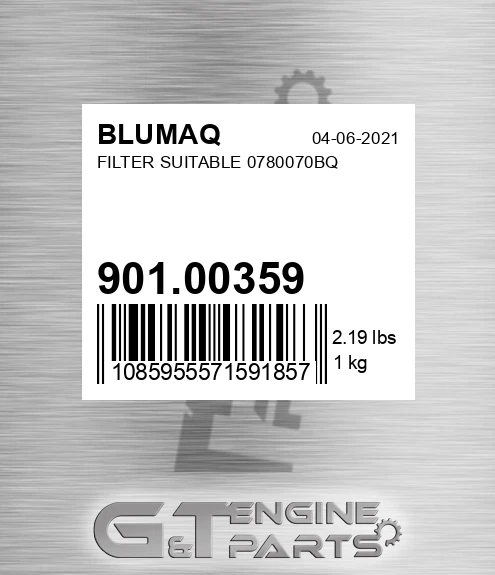 901.00359 Filter Suitable 0780070bq for BLUMAQ
