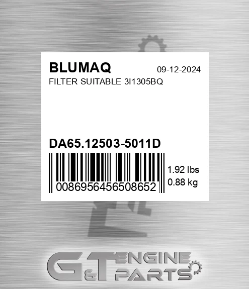 DA65.12503-5011D Filter Suitable 3i1305bq for BLUMAQ