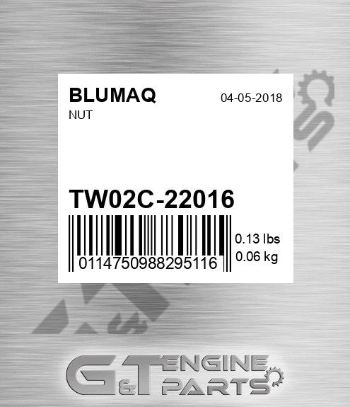 TW02C-22016 Nut for BLUMAQ