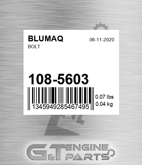 108-5603 Bolt for BLUMAQ
