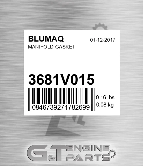 3681V015 Manifold Gasket for BLUMAQ