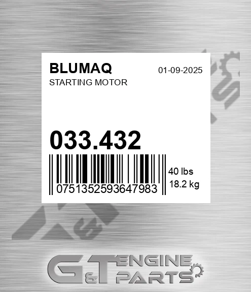 033.432 Starting Motor for BLUMAQ