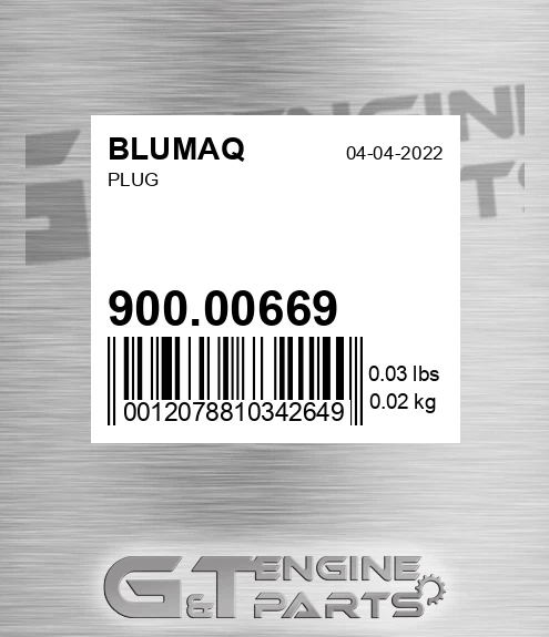 900.00669 Plug for BLUMAQ