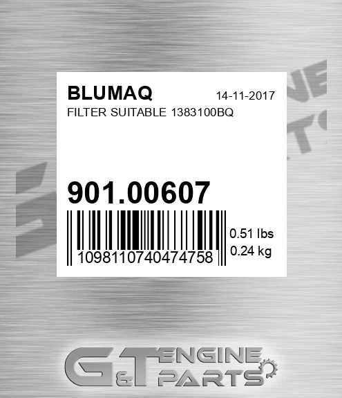 901.00607 Filter Suitable 1383100bq for BLUMAQ