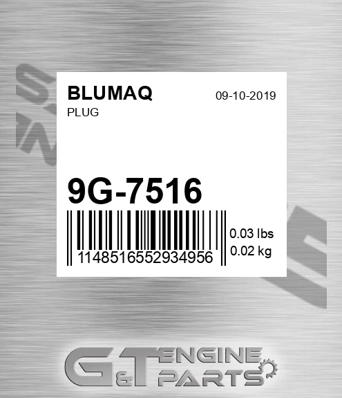 9G-7516 Plug for BLUMAQ