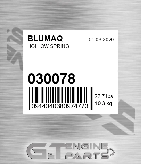030.078 Hollow Spring for BLUMAQ
