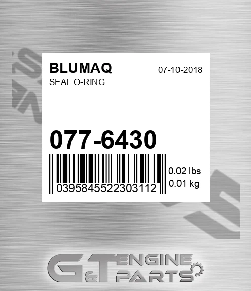 077-6430 Seal O-ring for BLUMAQ
