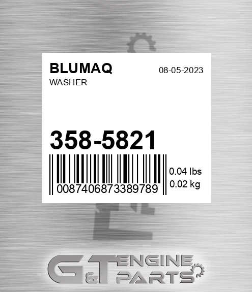 358-5821 Washer for BLUMAQ