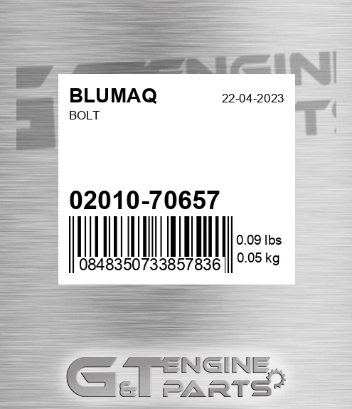 02010-70657 Bolt for BLUMAQ