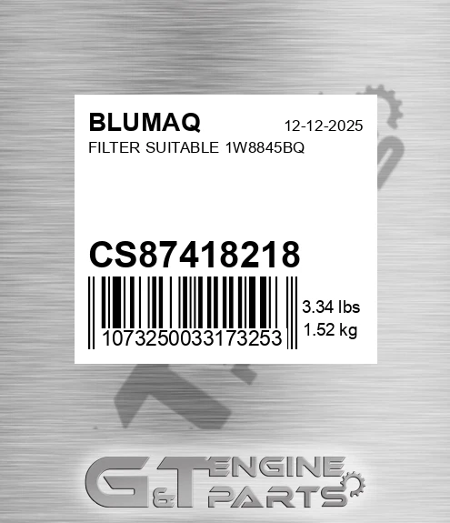 CS87418218 Filter Suitable 1w8845bq for BLUMAQ