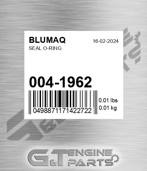 004-1962 Seal O-ring for BLUMAQ