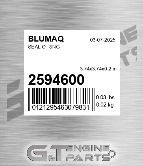 259-4600 Seal O-ring for BLUMAQ